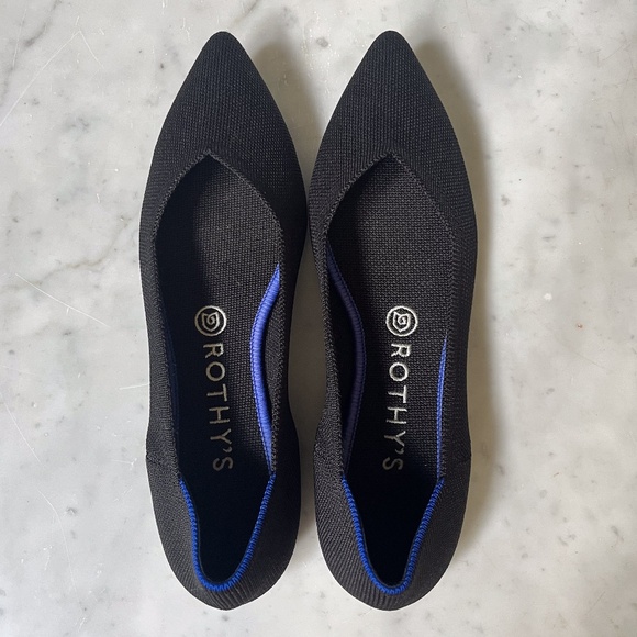 Rothy's The Point Classic Black Flat Size W8.5 Excellent! - Picture 3 of 12
